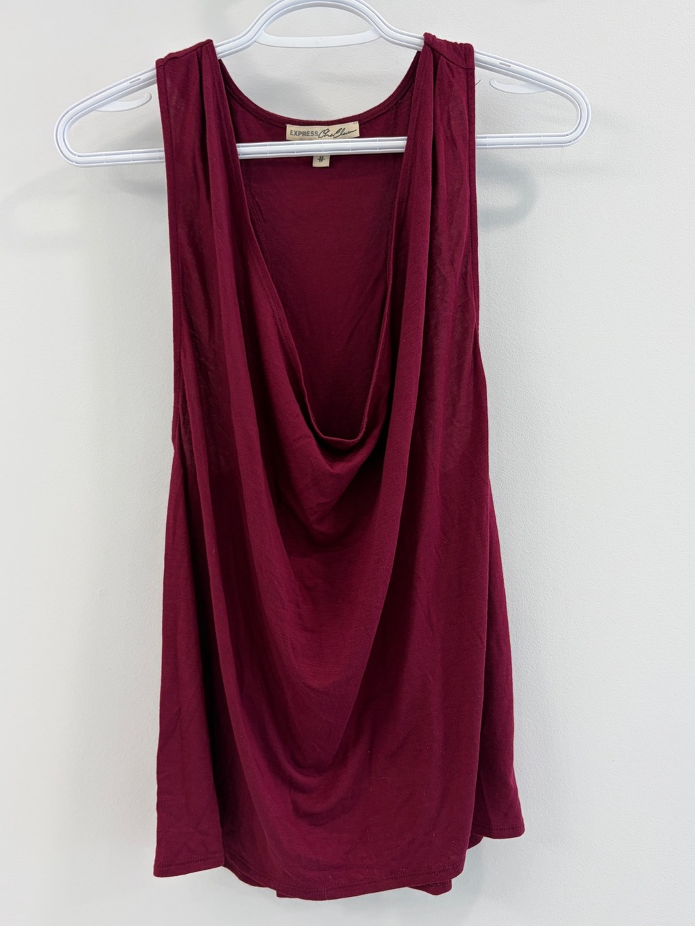 Express Women's Sleeveless Drape Neck Tank - Burgundy -XS